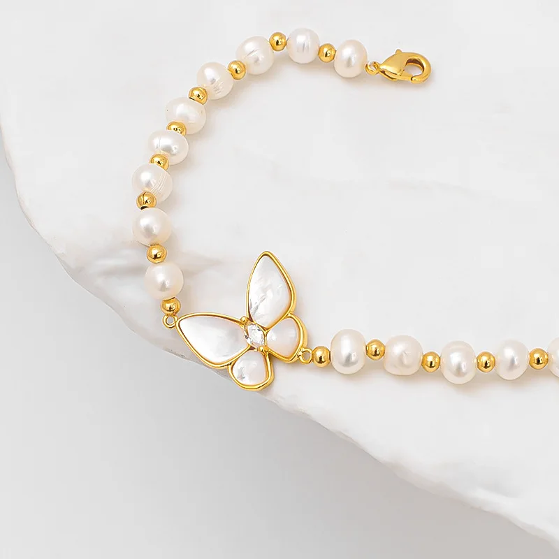 Freshwater pearl bracelet Fritillary butterfly light luxury temperament high-end bracelet