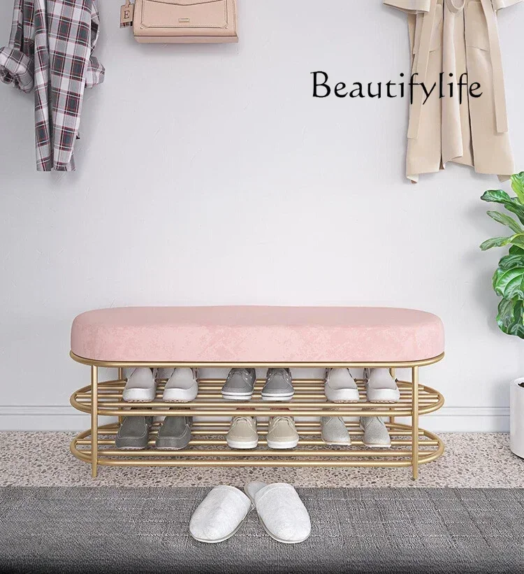 changing stool Household seated shoe cabinet Seated stool integrated entrance Shoe rack Light luxury creative shoe stool