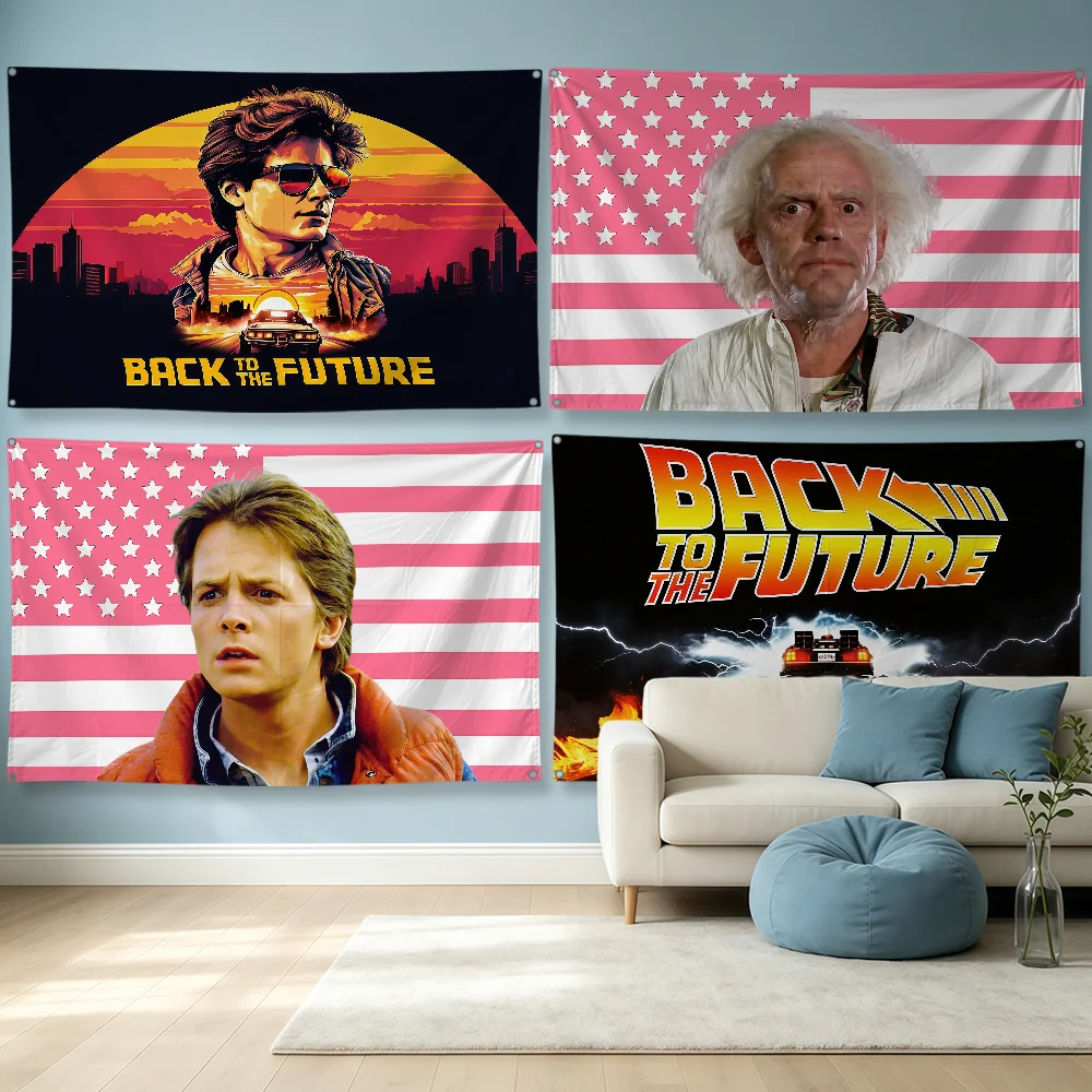 Moive Back To The Future Flag Polyester Banner Flags For Party Club Outdoor Interior Wall Paper Decoration Banner Fans Gift