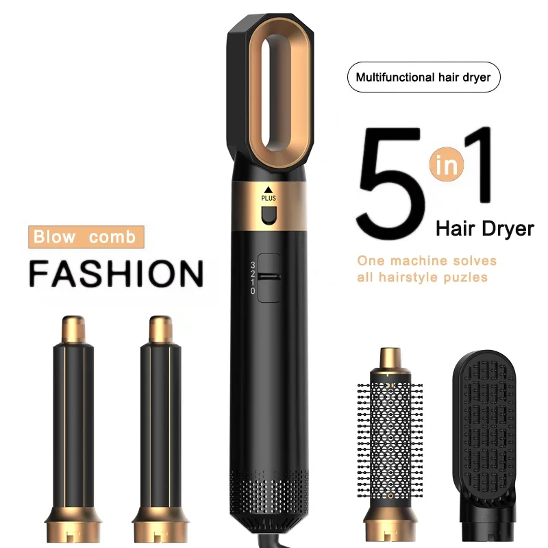 المحمولة 5 في 1 الهواء الساخن مصفف الشعر ومجفف الشباك استقامة فرشاة الأيونية مجفف للنفخ للنساء السفر المحمولة مجففات الشعر
