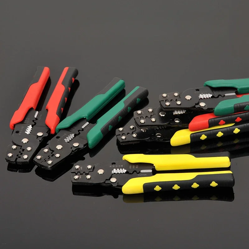 Multi Functional Crimping Pliers Electrical Cable Stripping Spring Clip Wire Mesh Cold Pressed Terminal High Hardness