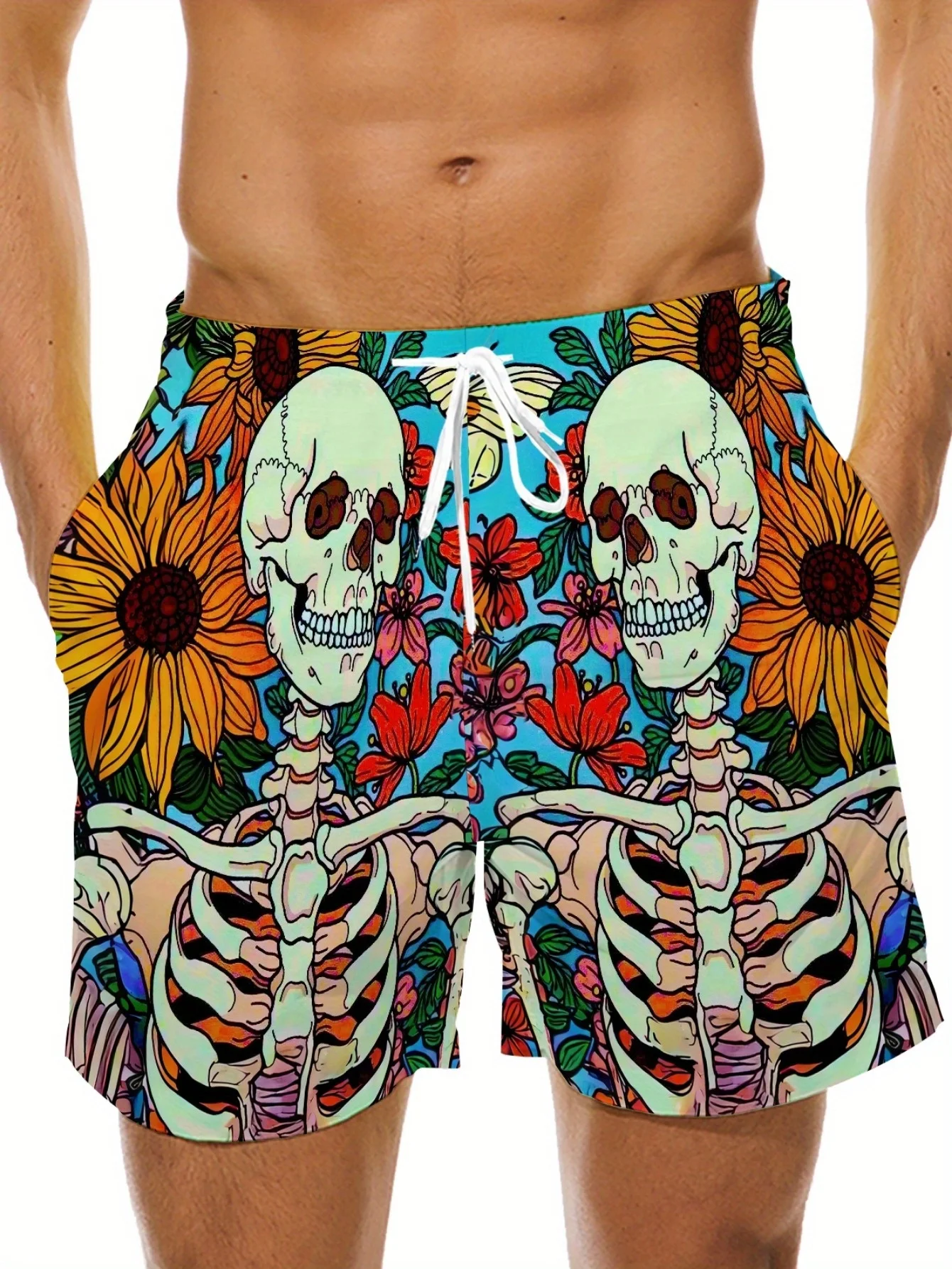 

Fashionable skull flower beach swimming travel daily casual fashion shorts