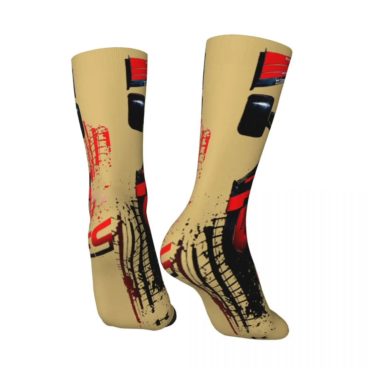 Calzino a compressione divertente per uomo Charles Leclerc 16 Feerrari F1 Hip Hop F1 22 New Car Race Happy Seamless Printed Boys Crew Sock