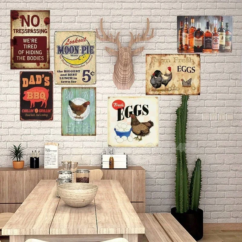 لوحة تأثيرات عتيقة بشعار أرنب معدني طازج للمنزل المزرعة مقاس 8 × 12 بوصة ديكور جداري قيمة de bolinha spotify premium