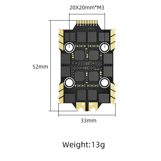 60A 4IN1 6S BL32 Mini V1 ESC 3-6S for FPV Racing Drone Quadcopter Multicopter