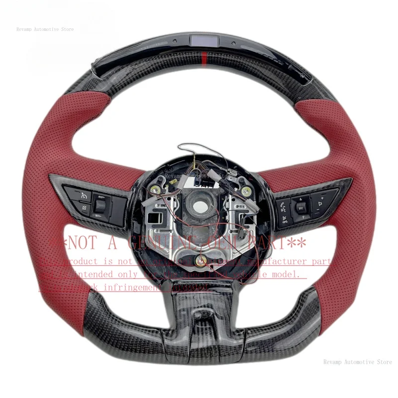 For Chevrolet Camaro SS 2014 Flat Bottom Carbon Fiber Steering Wheel Horn Shell Decorative Cover