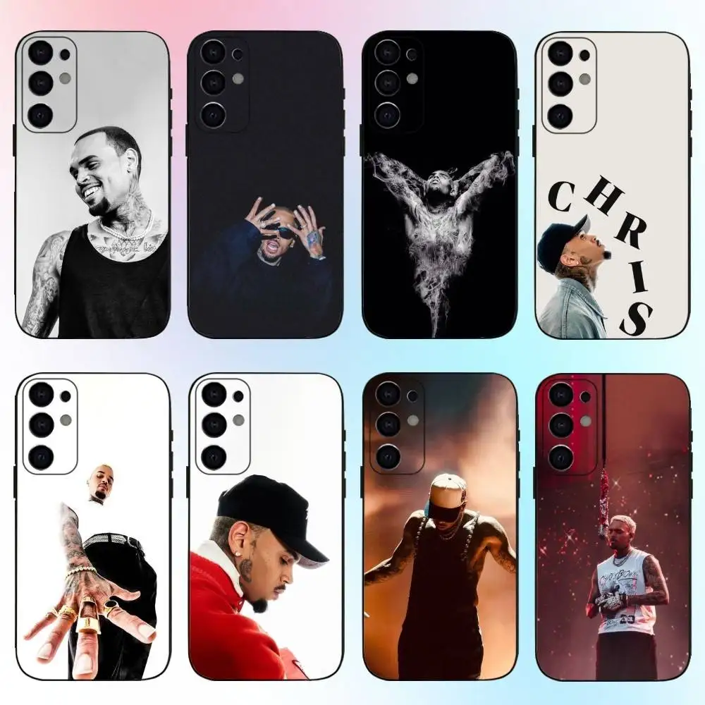 

Singer C-Chris B-Brown Rock Phone Case For Samsung S25,S24,S21,S22,S23,S30,Ultra,S20,Plus,Fe,Lite,Note,10,9,5G Black Cover