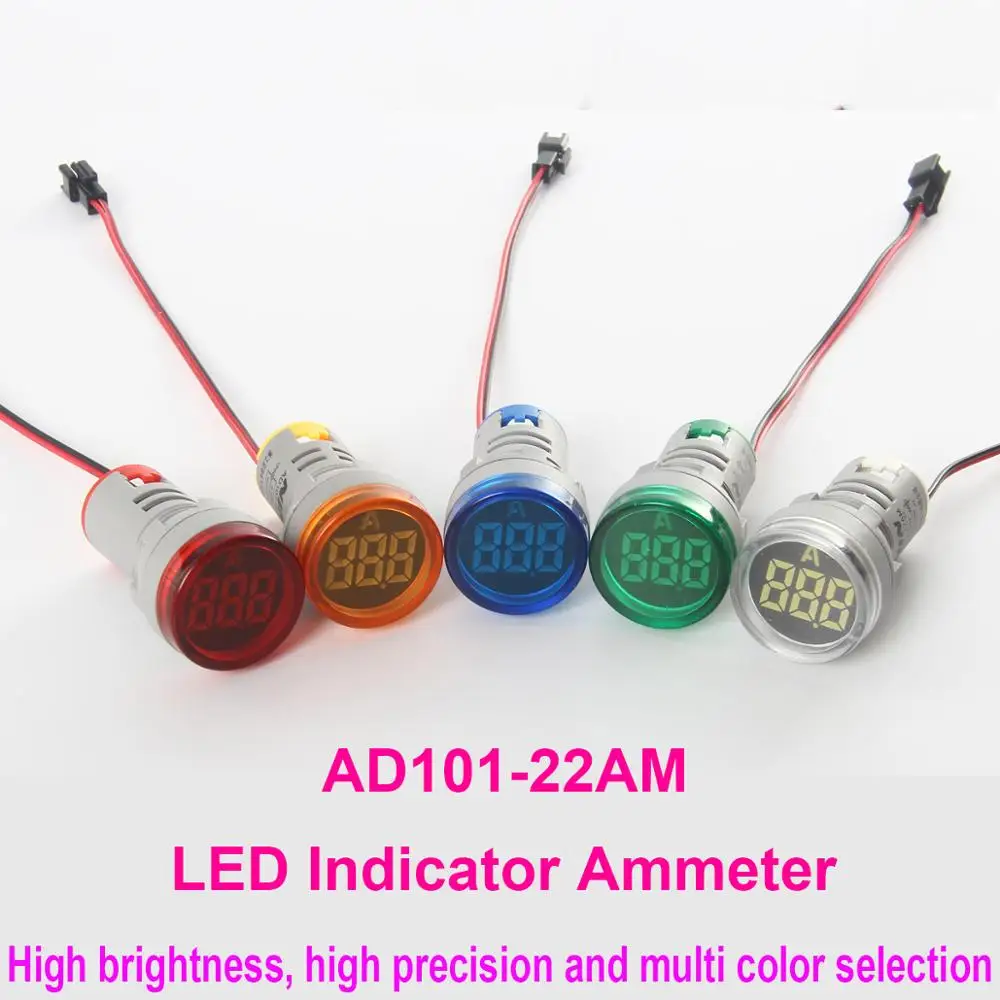 

1Pcs AD101-22AM LED With Current Power Supply Indicator Ammeter,Signal Lamp Digital Display Meter General 24V 220V 380V AD16-22A