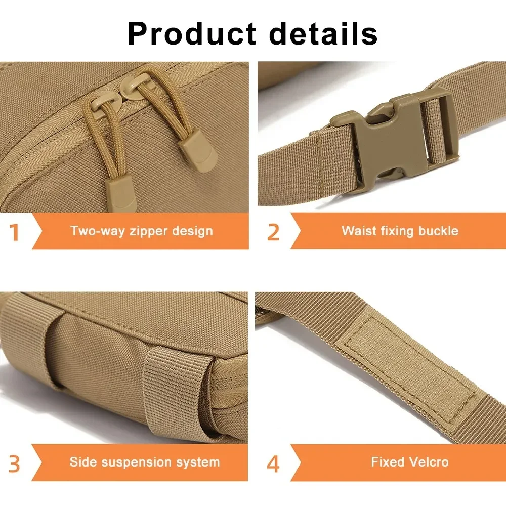 Verdeckte Hüfttasche mit Pistolenfach, taktische Gürteltasche für Herren, Diebstahlschutz, versteckte Waffentasche, 1000D-Nylon, EDC-Hüfttasche. – Detail 8