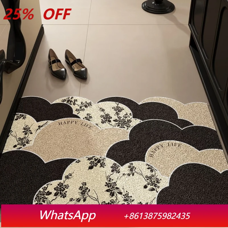 

Китайский коврик LTT, пыленепроницаемый, грязеотталкивающий и простой в уходе, шелковый кольцевой коврик для пола, придверный коврик для дома, можно обрезать.