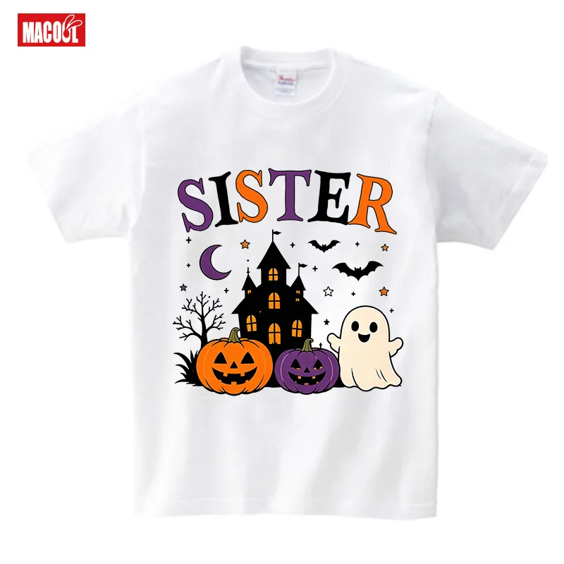 Halloween Family Matching Outfits Baby Tee Cute Ghost Pumpkin T‑Shirt Baby Bodysuit Family Party Personalized Halloween DADDY
