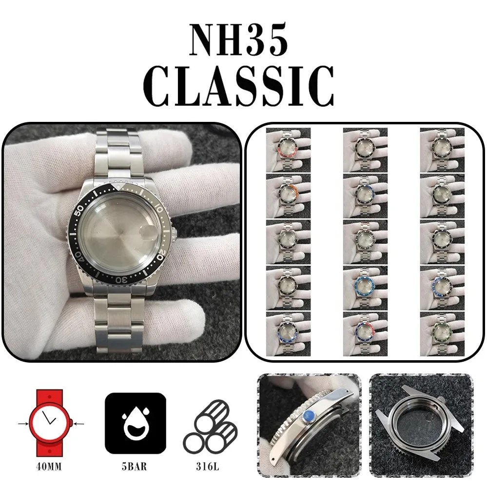 316L stainless steel case + 40mm acrylic Mongol for NH35/NH36/4R movements