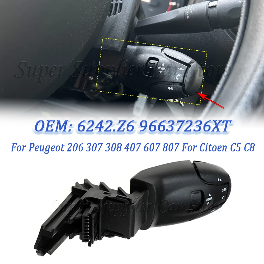 

Для Peugeot 206 307 308 407 607 807 Для Citoen C5 Радио CD Аудио Переключатель с ручкой дистанционного управления C56242.Z6 6242Z6 96637236XT