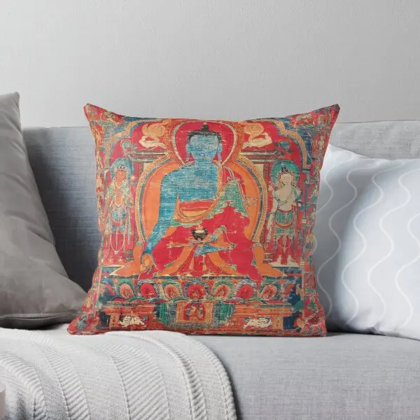 Mandala 140 Blue Medicine Buddha  Printing Throw Pillow Cover Waist Comfort Fashion Case Bedroom Pillows not include One Side