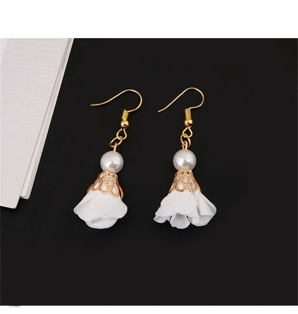 10Pcs Earring Making Chandelier Pearl Ear Drop DIY Crafts Bags Flower zipper head Earrings Tassel 30mm Findings Pendant Charms