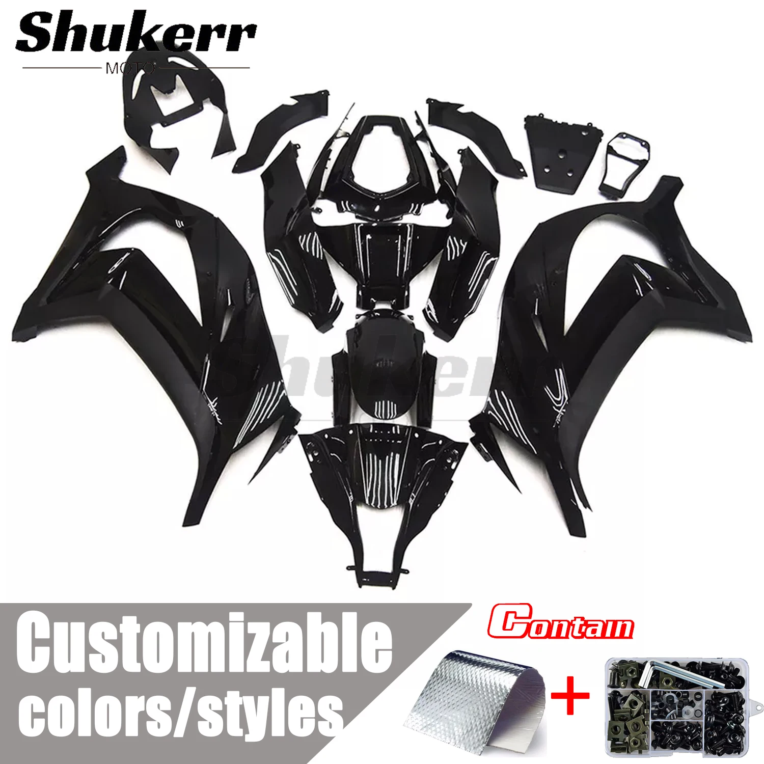 

Abs Motorcycle Plastic Fairing Kit Injection Mold Bodywork Panel Kit Fit for Kawasaki Ninja Zx-10R Zx10R 2011-2015 Black