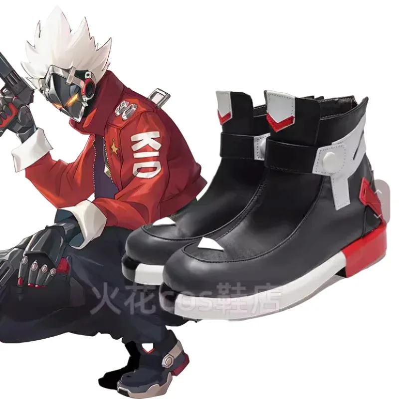 

Game Zenless Zone Zero Billy The Kid Cosplay Shoes Robot Handsome Men Halloween Party Anime Roleplay Black Shoes Boots