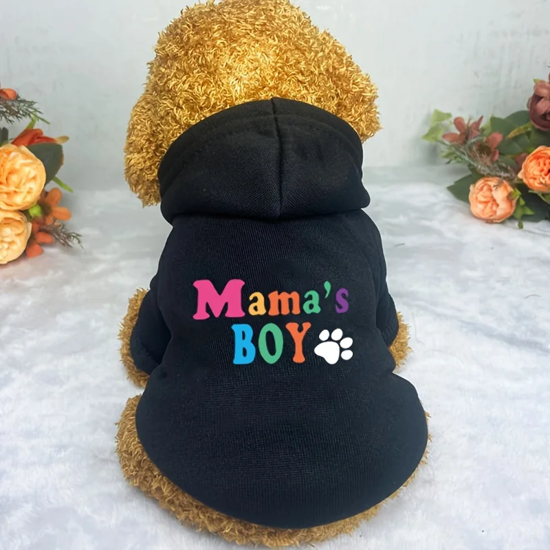 

"Mom Boy" pet clothes dog cat puppy hoodie coat sweater dog clothing is suitable for small and medium-sized dogs and cats.