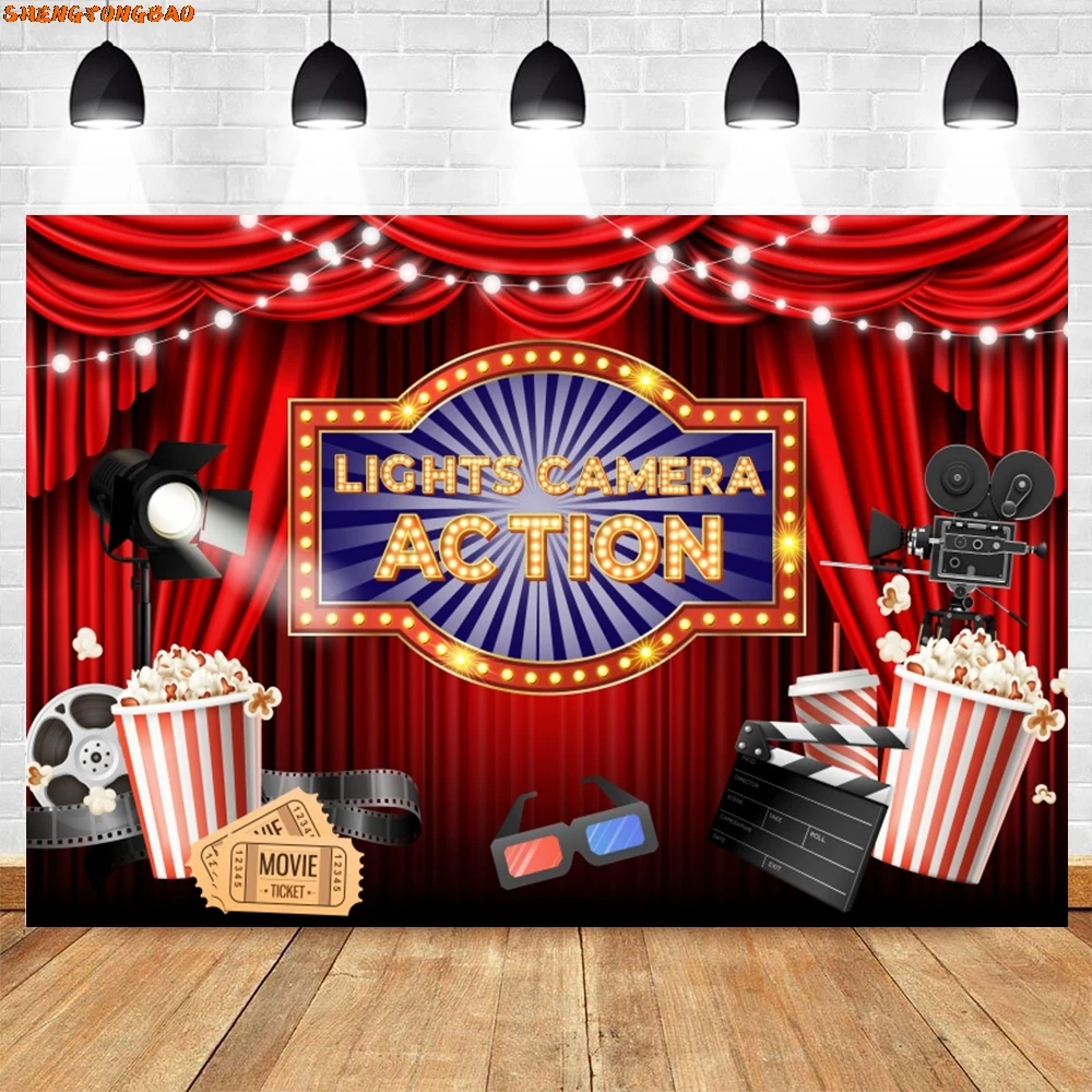 سينما فيلم ليلة موضوع التصوير خلفية السجادة الحمراء الفشار فيلم الحدث ستار كازينو بوكر حفلة عيد ميلاد صورة خلفية