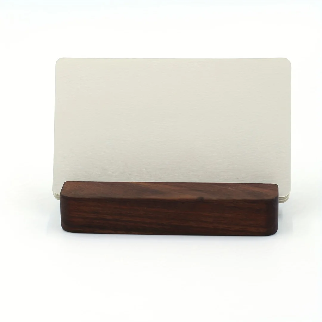 Solid Wood Card Holder Desktop Business Walnut Wooden Name Card Box Base Creative Storage Box