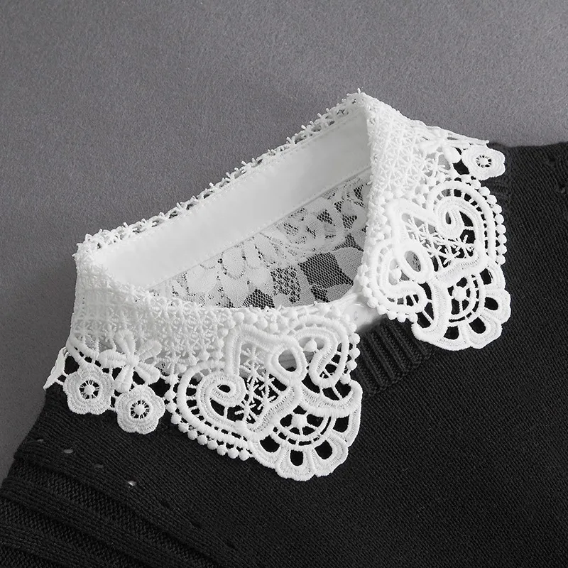 Mujer encaje bordado encaje solapa desmontable cuello falso camisa cuello falso mujer blusa falsa extraíble Nep Kraagie
