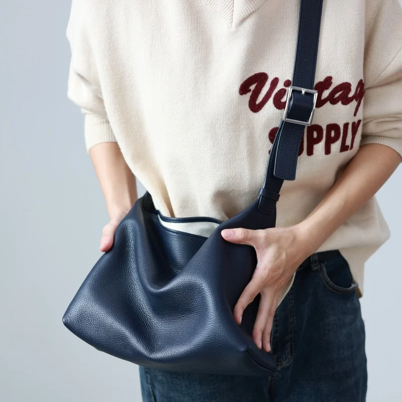 حقائب كروس نسائية كبيرة الحجم من الجلد الطبيعي حقيبة كتف فاخرة وناعمة وسميكة #3