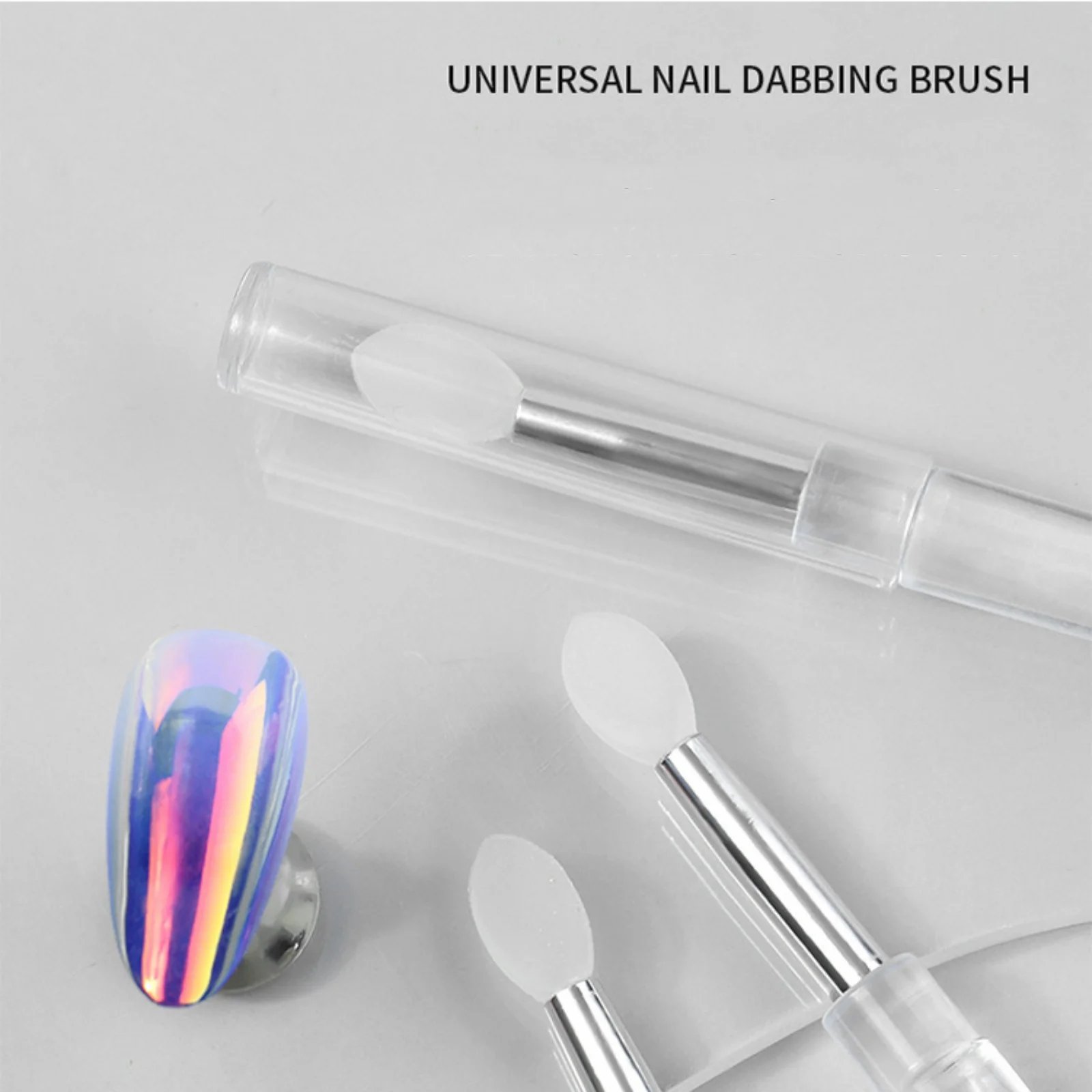 5 قطعة مسمار الفنون سيليكون قضيب العصي قابلة لإعادة الاستخدام الكروم بريق تطبيق مانيكير أداة جديدة سهلة Daub الصباغ سيليكون مسمار برو #5