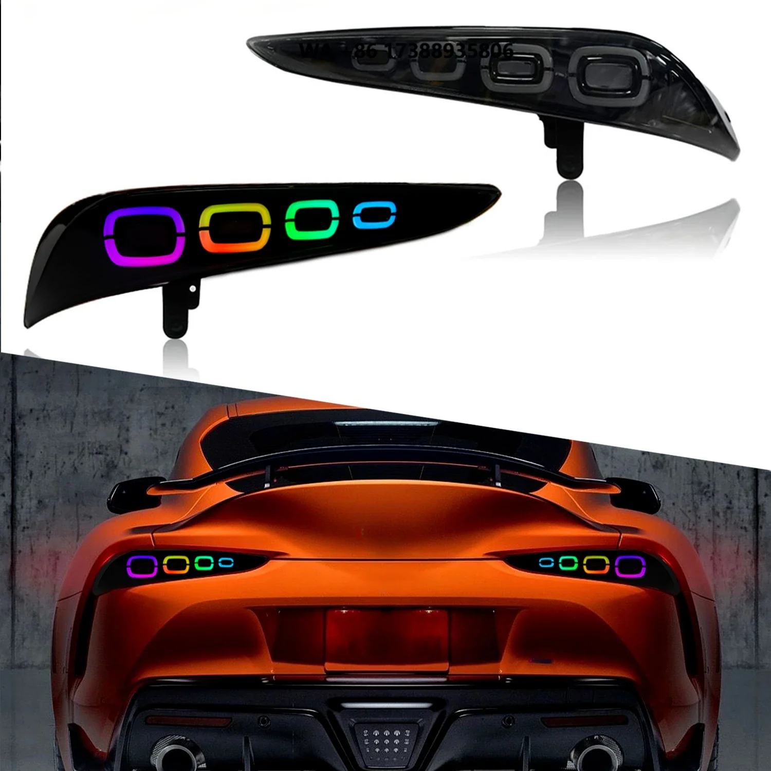 RGB Led Taillights for Supra A91 2019+ Car Dynamic Animation Modified Lamps Stop Brake Running LED Tail Lights Assembly