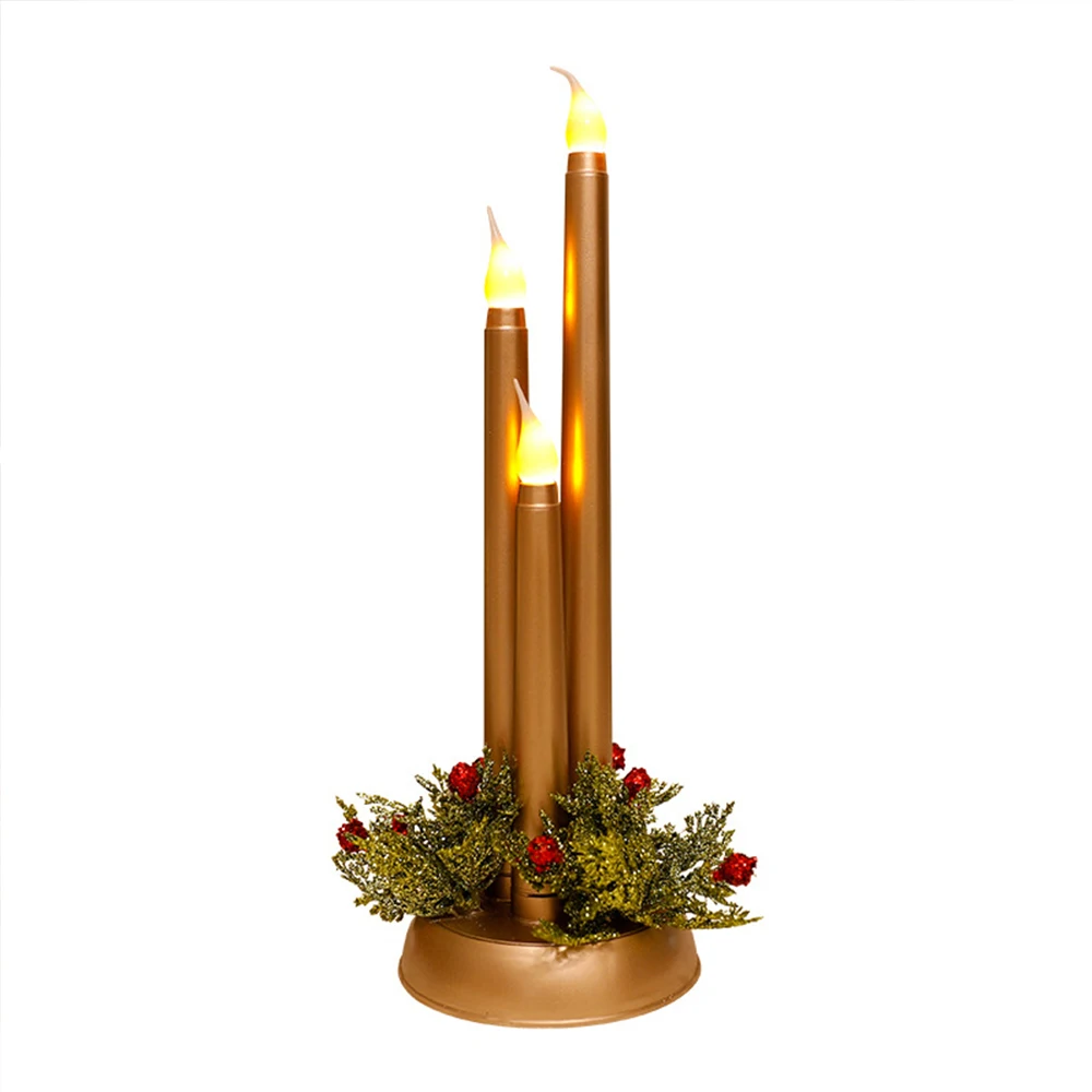 2025 نمط جديد LED شمعة إلكترونية محاكاة عيد الميلاد الدعائم السلس شمعة طويلة زينة عيد الميلاد #5