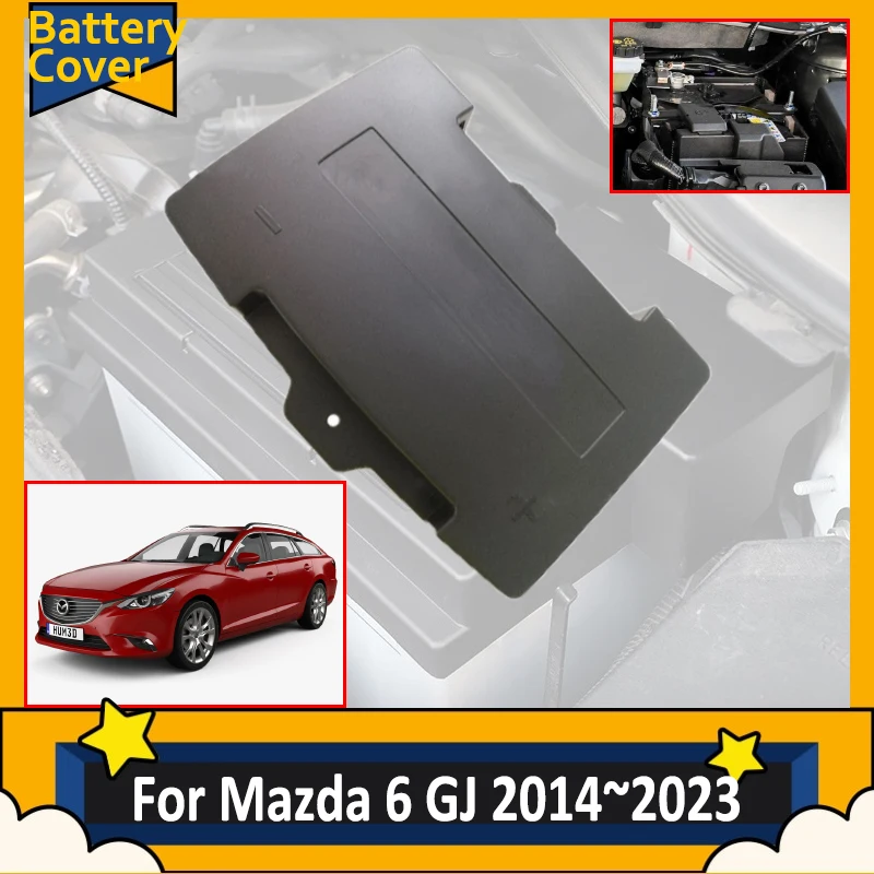 x1 Car Battery Cover For Mazda6 GJ Mazda 6 GJ1 GL 2014~2023  Flame Retardant Engine Protective Cover For Mazda Atenza 2015 2016