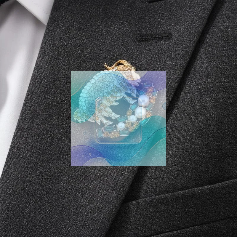 Men Accessories Unique - Retro strass- en parelversierde geitenbroche, unieke