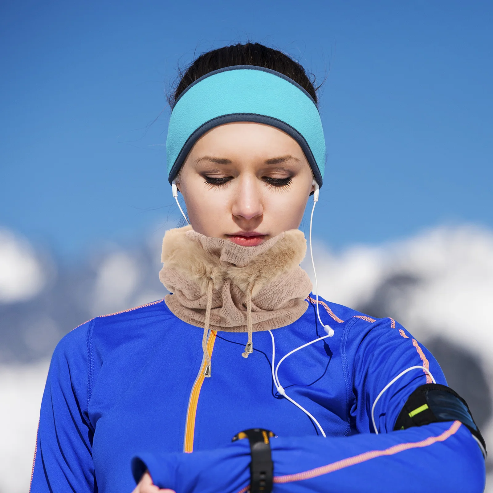 

Winter Hats Neck Warmer Beige Women Cold Weather Outdoor Windproof Cycling Hat Ski Balaclava Headb Thermal Scarf