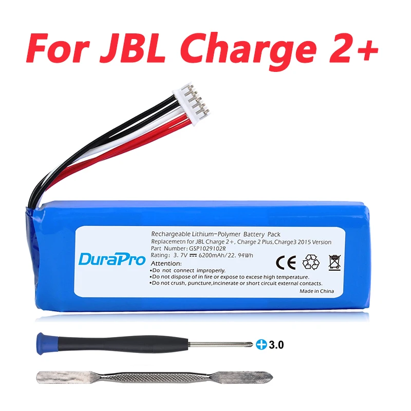 DuraPro 6200mAh bateria do JBL Charge 2 + /Charge 2 Plus /Charge 3 V1 (2015 wersja 1) zapasowa bateria głośnikowa GSP1029102R