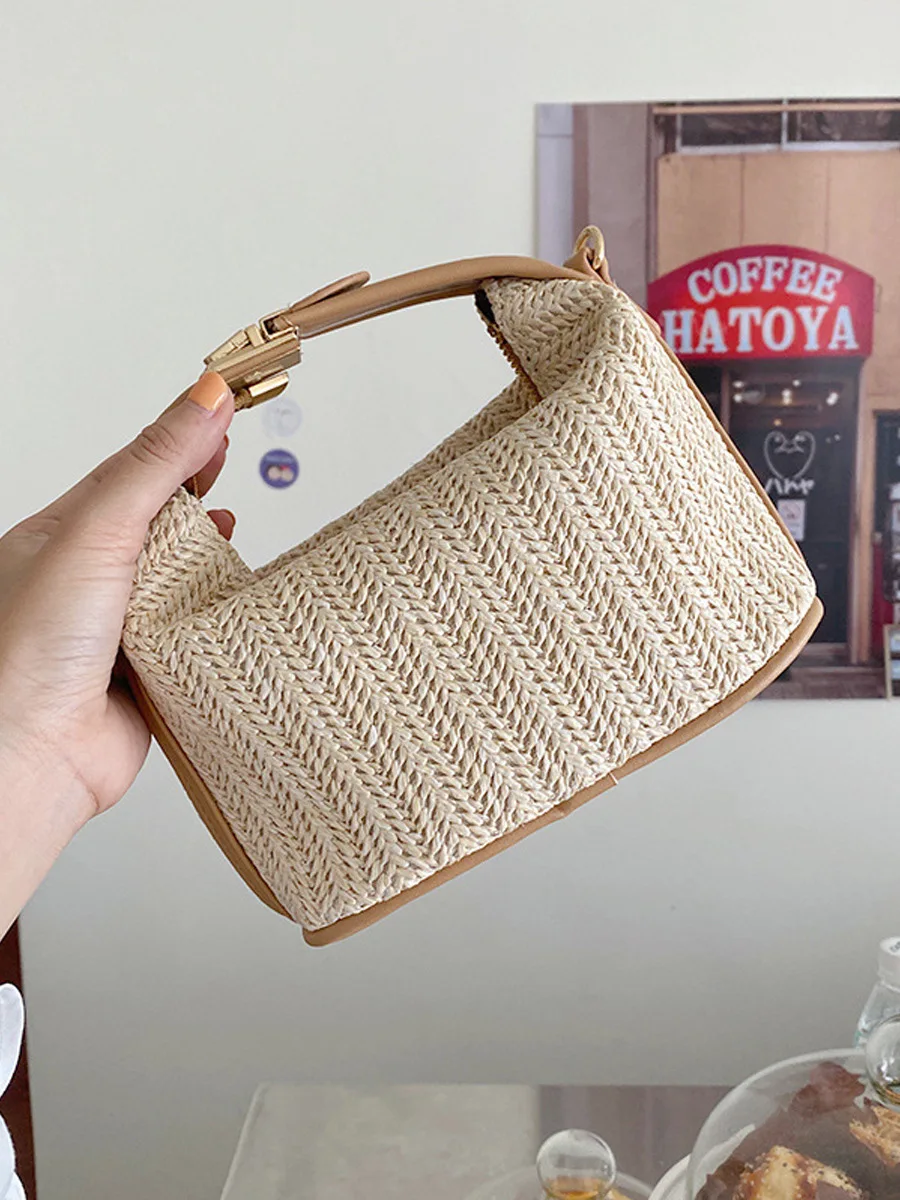 2023 Spring New Grass Woven Handbag Casual One Shoulder Crossbody Bag