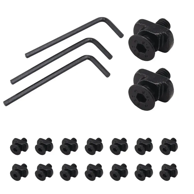 16 Pack M 4 T-Nut Metric Camming Screw Replacement Sets Compatible With Standard Rail Systems, With Thread Screws