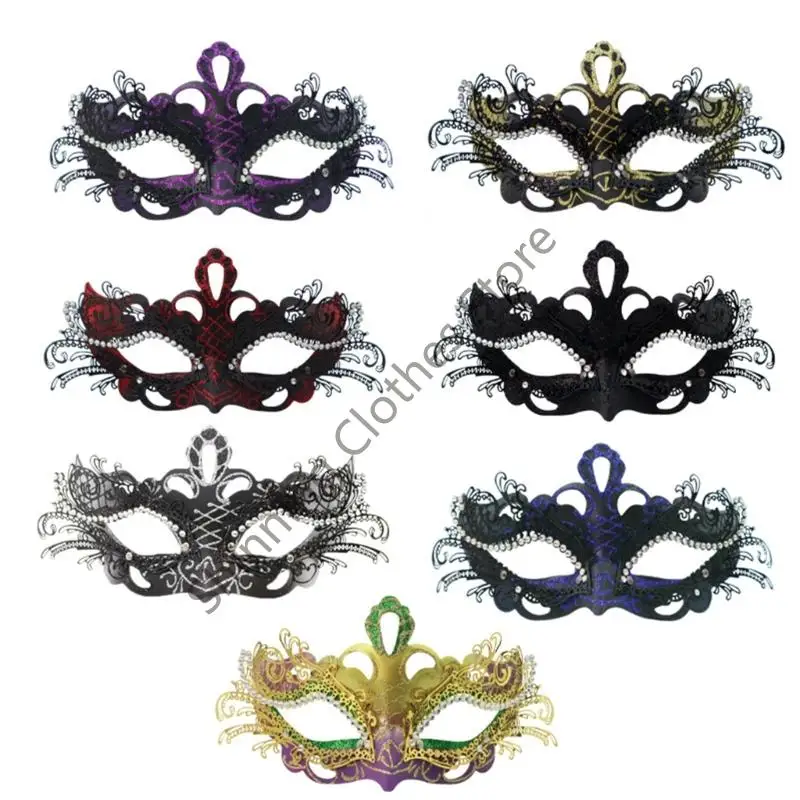 M68A 2 ชิ้นหน้ากากพลาสติกสำหรับคู่รักปาร์ตี้ Venetians Carnival อุปกรณ์เสริม