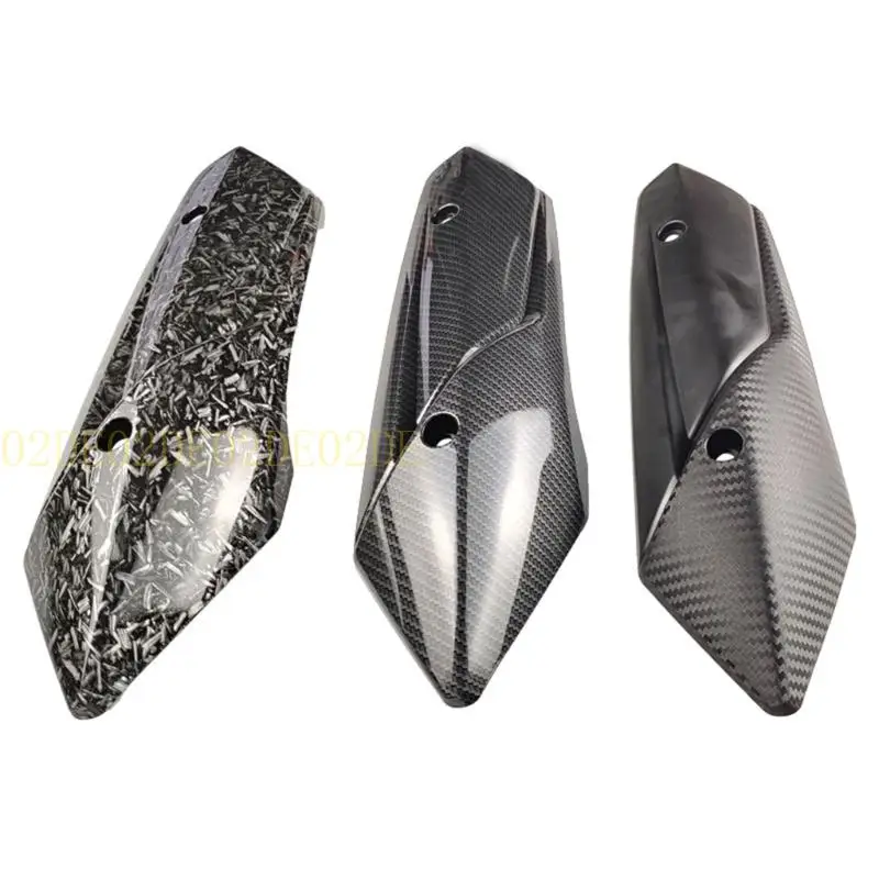 

02DE Motorcycle Carbon Fibers Exhaust Heat Shield Protectors Guards Cover Replacement