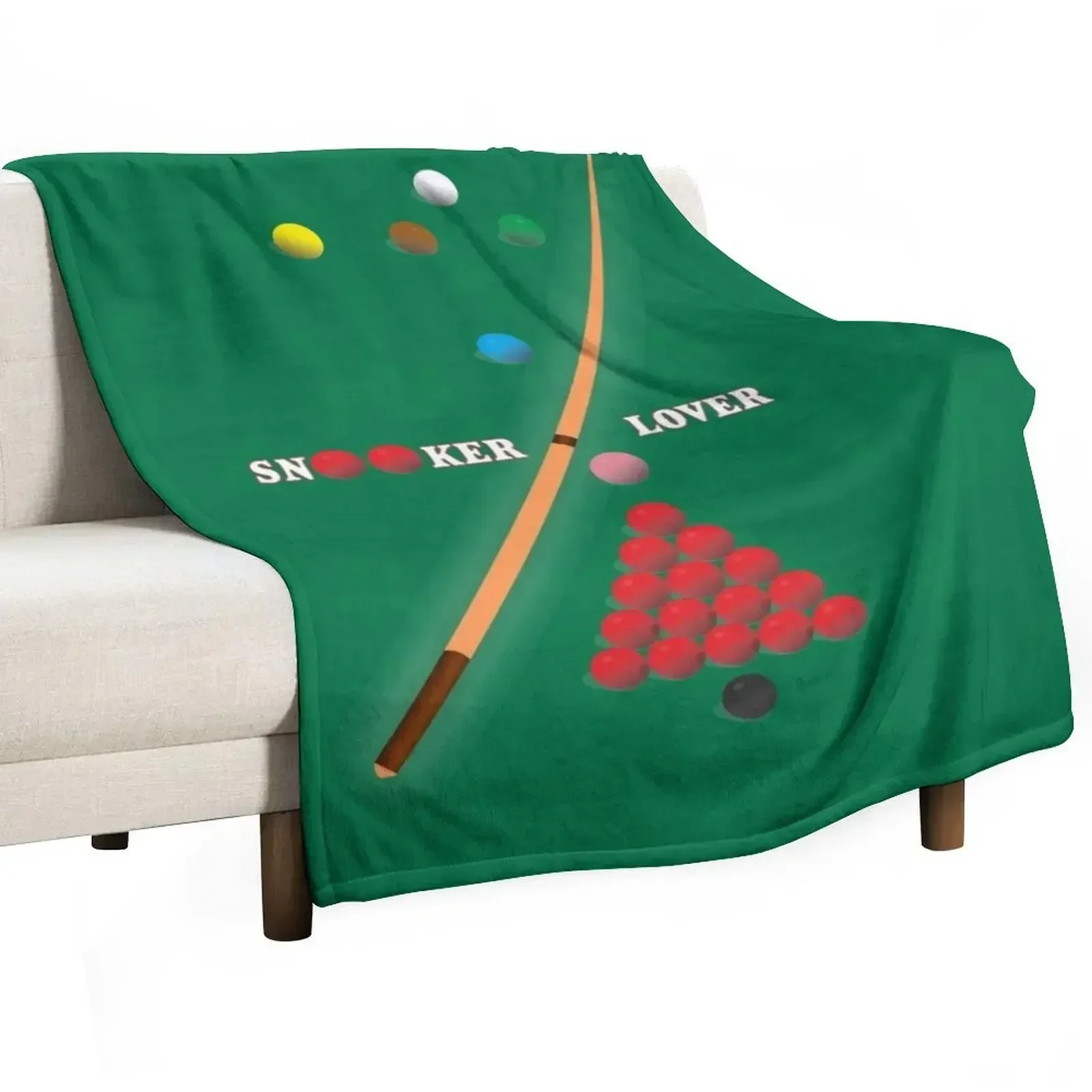 Snooker Lover design showing the balls on a snooker table. Throw Blanket Quilt Sofa Throw Flannel warm winter Blankets