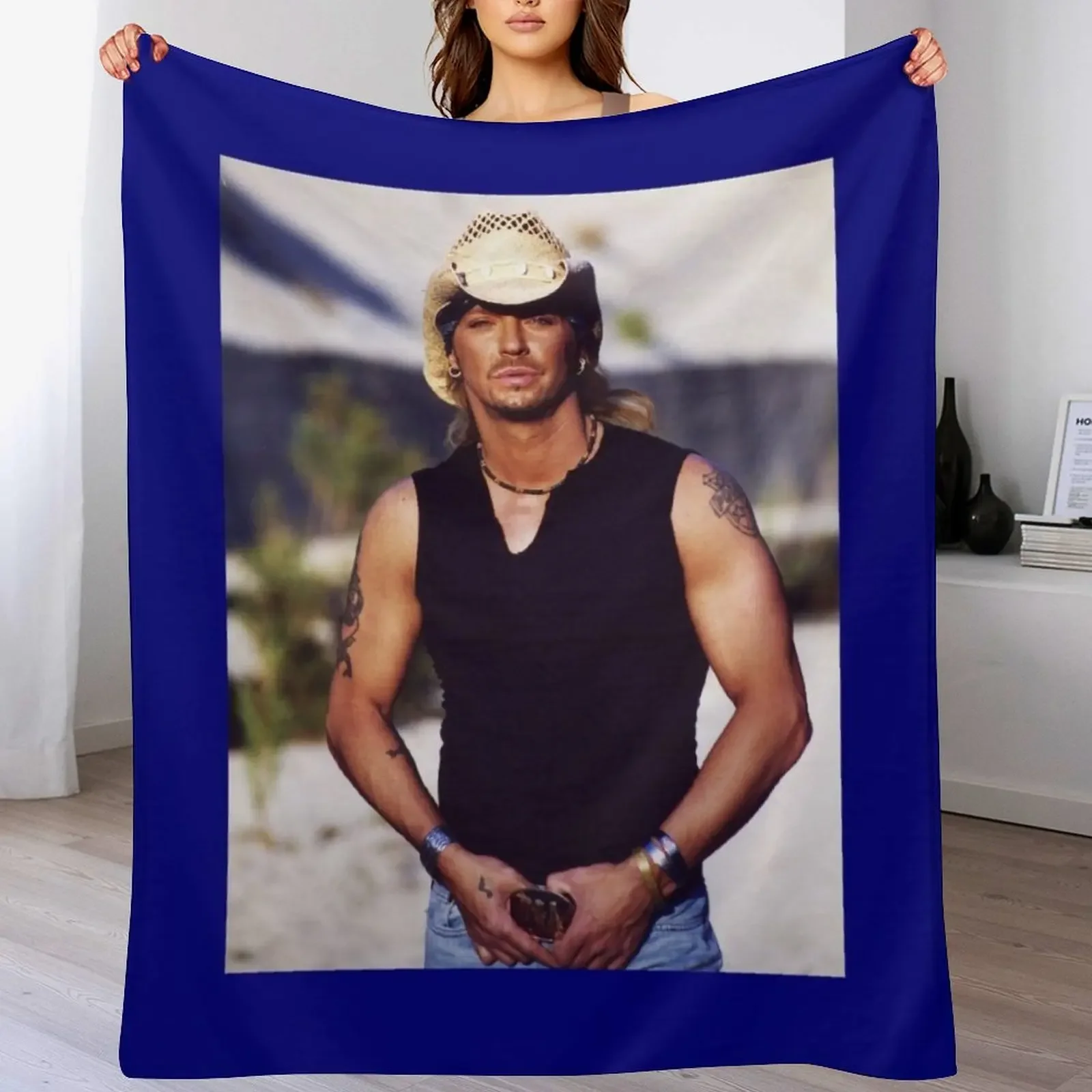 

Bret Michaels On Memories Poster Art Design Throw Blanket Summer Cool Breathable Blanket for Sleeping