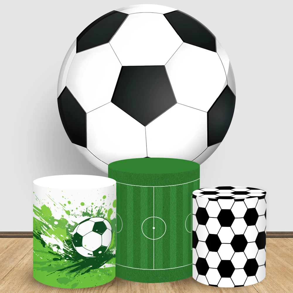 

Football Party Round Backdrop Cover Elastic Cylinder Cake Table Background Cover Custom Baby Shower Birthday Party Decoration