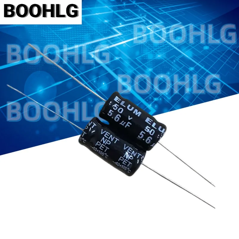 10PCS audio speaker audio frequency division 100v 5.6 axial non-polar electrolytic capacitor 50v 5.6uf 8X17mm