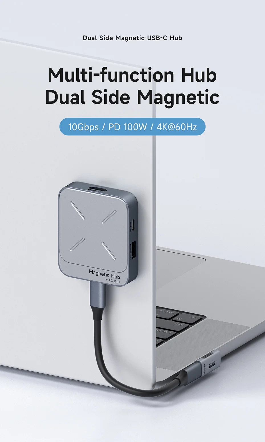 Hub USB C 8 en 1 Ethernet Gigabit HDMI 4K 60Hz con PD 100W Adaptador Tipo C 3.2 Compatible con MacBook Air, Pro iPad, iPhone 16 Plus MAX, Surface, Galaxy Tab S9