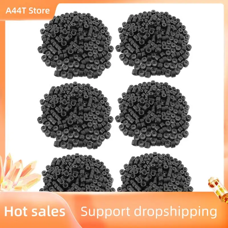 

A44T 1200 шт., 5 мм, темно-коричневый цвет, микрокольца с силиконовой подкладкой, бусины-звенья для I Bond Stick Tip, наращивание волос с перьями