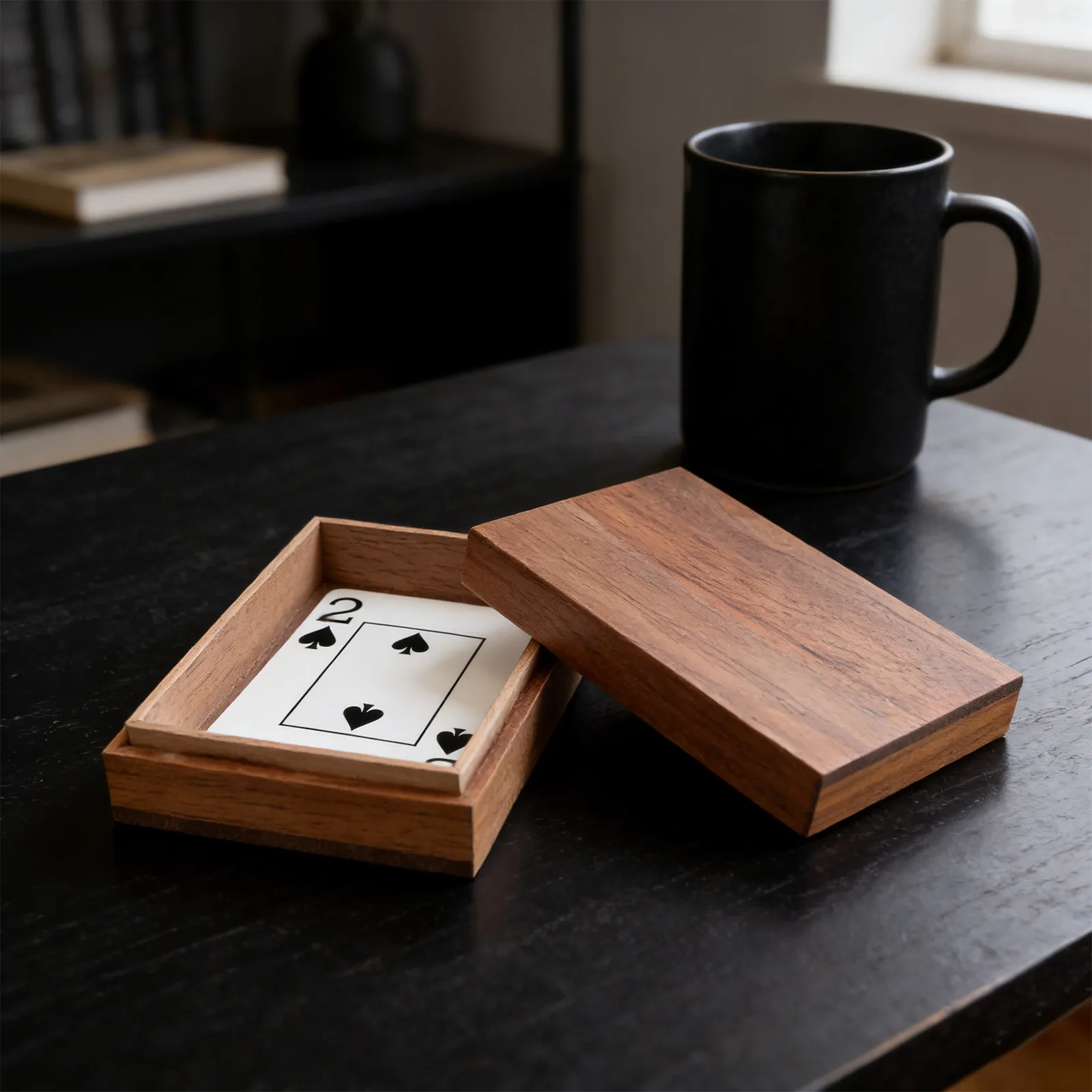 

Walnut Jewelry Box Small Wooden Keepsake Storage Box with Lid for Necklaces Pendants Playing Cards Home Office Travel Decorative