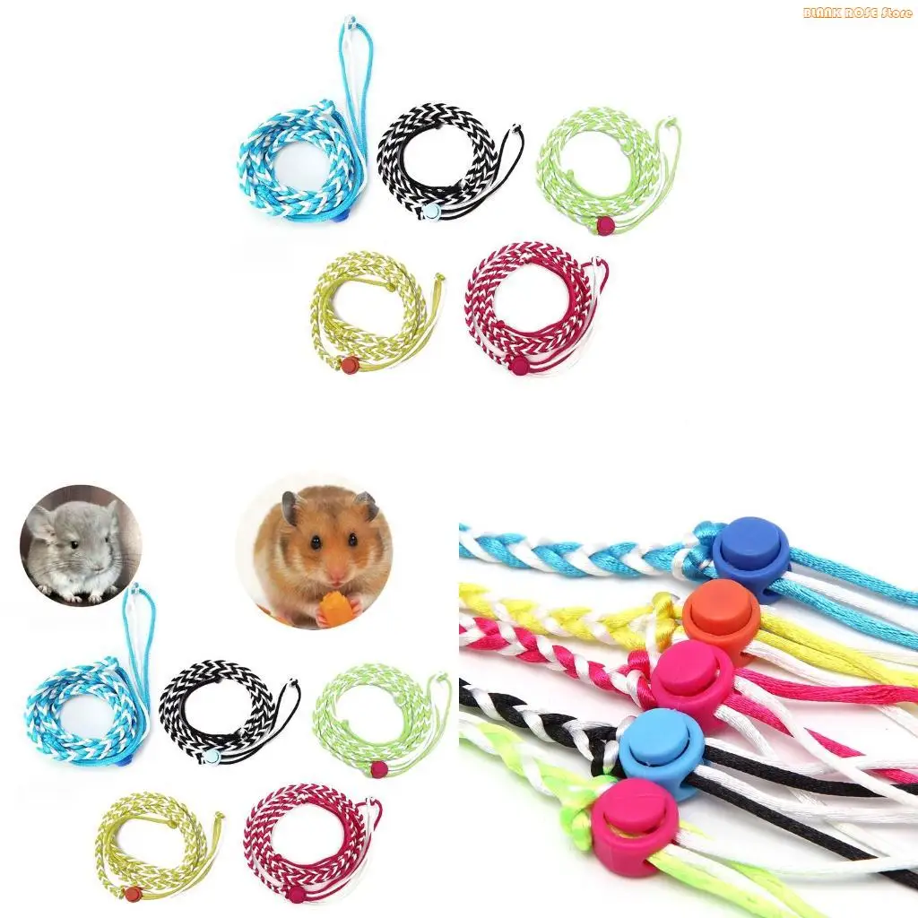 K1AE Adjustable Ferret Hamster Harness Leash Rope Pet Mouse Baby Rabbit Squirrel Walking Colored for Small Pet Animal