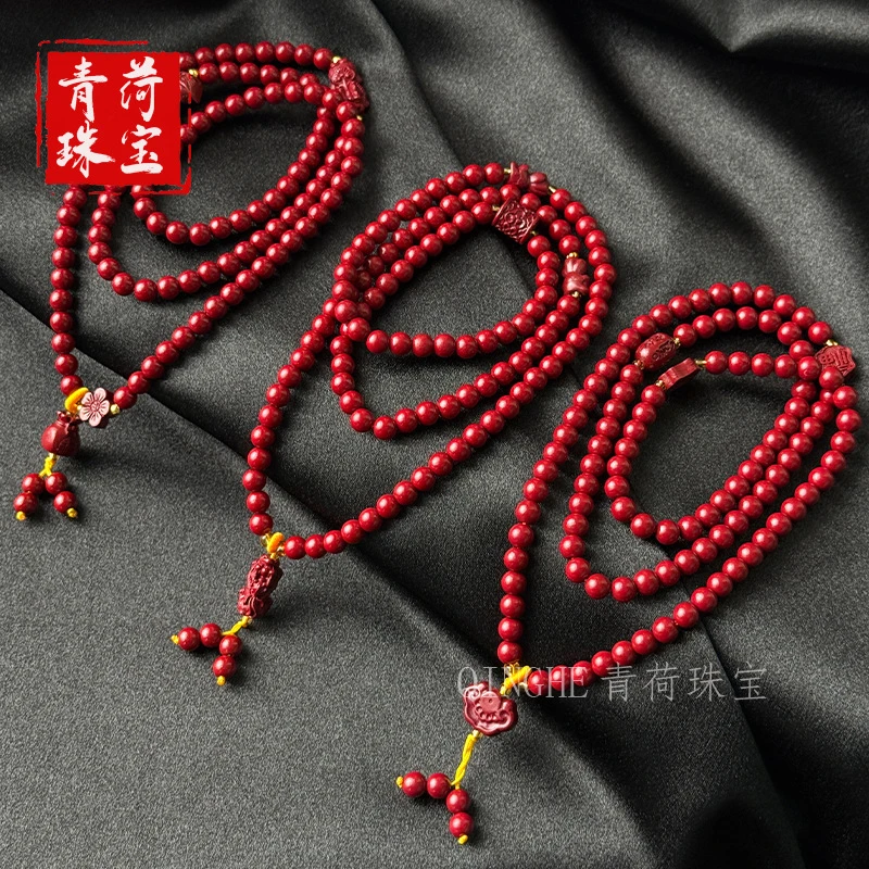 Purple gold sand 108 beads multi-loop Ruyi lock gourd bracelet with Pixiu money bag charm