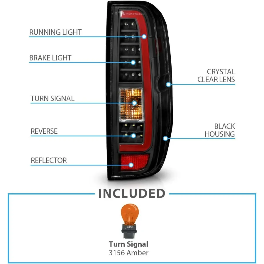 ل 2005-2021 نيسان فرونتير D40 2009-2012 سوزوكي خط الاستواء C-نوع LED الأسود استبدال مجموعة المصابيح الخلفية-الركاب و