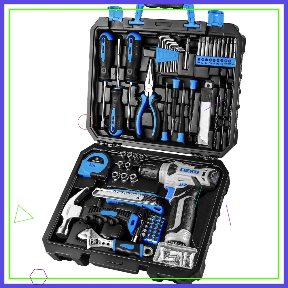 

Набор инструментов для аккумуляторной дрели из 12 предметов с питанием 8 В, светодиодной подсветкой и зарядкой типа C для домашних проектов DIY