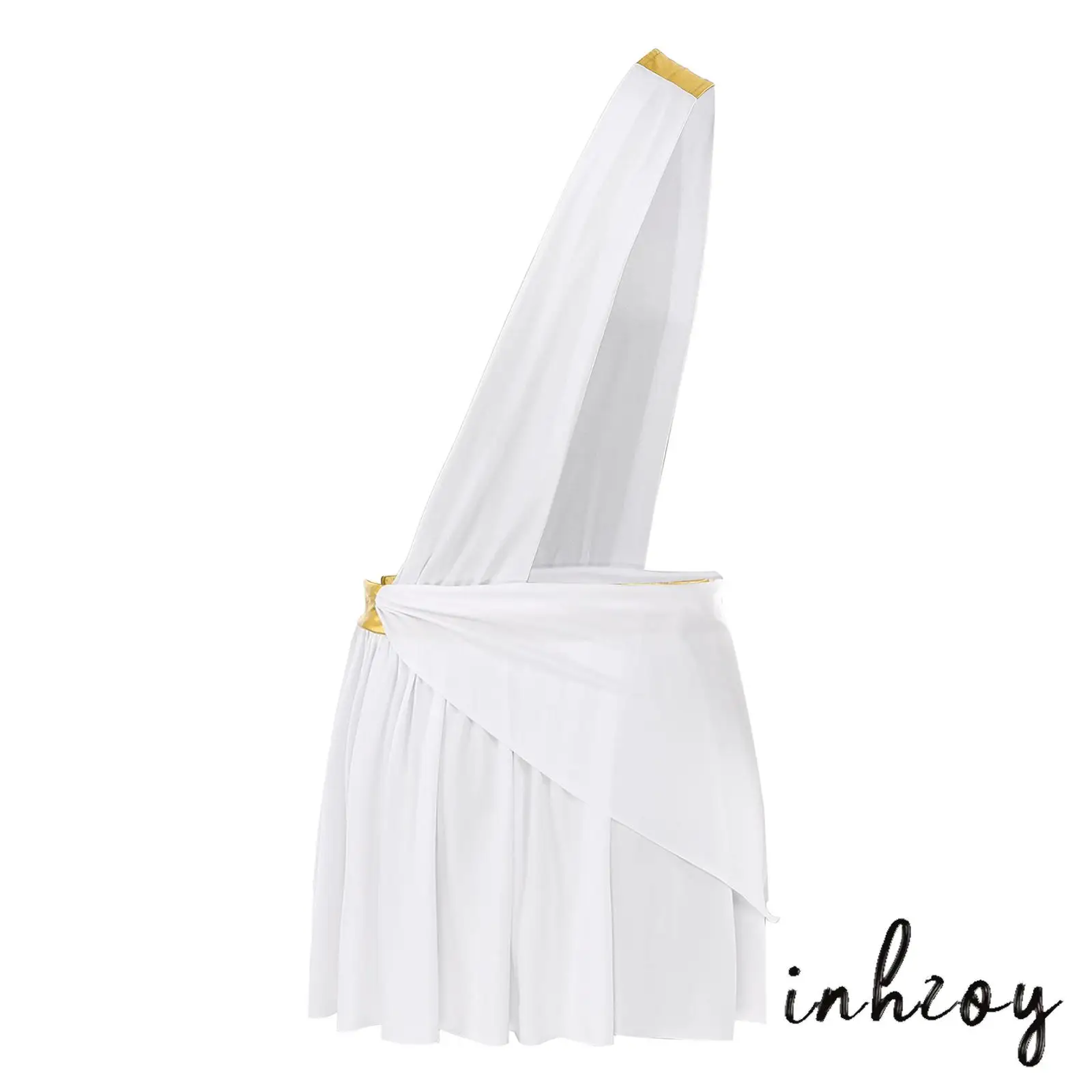 

Men Halloween Cosplay Theme Party Fancy Dress Up Costume One Shoulder Strap Waistband Ruffle Skirt for Stage Catwalk Performance