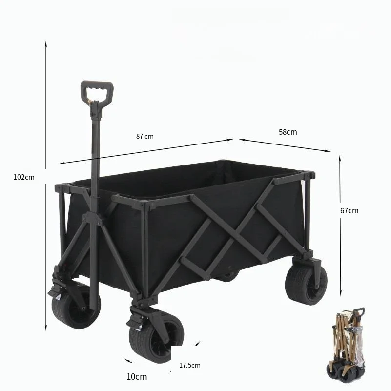 Outdoor Camping Cart Folding Portable Hand-pulled Car Fishing Gear Removal Car Shopping Cart Luggage Tools Camping Trailer